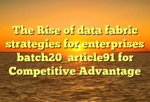 The Rise of data fabric strategies for enterprises batch20_article91 for Competitive Advantage