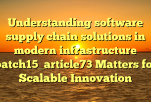 Understanding software supply chain solutions in modern infrastructure batch15_article73 Matters for Scalable Innovation